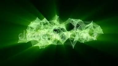 发光神经网络转换为绿色霓虹灯文字动画-加入我们。